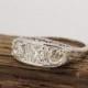 SALE Antique Engagement Ring Art Deco Ring Edwardian Ring Platinum Ring Vintage Diamond Wedding Ring Estate Ring Filigree Ring Size 7.75