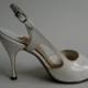 Vintage 1950s Wedding Shoes - White Peep Toe Stiletto - Bridal Fashions 1960s