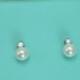 Pearl Stud Earrings, cz pearl earrings, wedding jewelry, bridal jewelry, pearl bridal earrings, flower girl earrings, minimalist earrings
