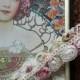 Multi-color 3D Rose, 2 Rows Rosette Lace Trim for wedding bouquet bridal lace fabric trim,baby headbands
