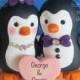 Pudgy Penguin Wedding Cake Topper with Personalized Heart Gift Box Included