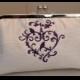 Bridal/Wedding Gift Clutch/Purse/Bag..Embroidered Love Bird Infinity Heart Love Knot