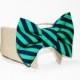 dog bow tie- shirt and bow tie collar-  wedding dog tie- cat tie- pet tie- striped bow tie- green and navy