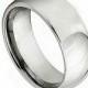 7MM Men's Titanium Polished Shiny Domed Edge Ring Wedding Engagement Anniversary Plain Band Unisex Men Women