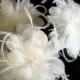 Bridal white feather bobby pin - wedding feather fascinator - feather flower hair pin