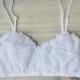 Organic cotton eyelet bralette  - white cotton lace soft  bra - bridal lingerie - white country style lingerie
