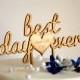 Best Day Ever Personalized Wood Wedding Cake Topper