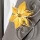 Yellow and Grey Flower Boutonniere, Groomsmen Gift, Sunbeam and Light Grey Wedding, Modern Wedding, Sunbeam Wedding