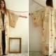 Vintage Japanese Silk Deco Full Length Kimono Robe Duster Jacket