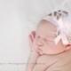 Infant headband newborn headband  think pink love pink  baby girls headbands shabby newborn headbands shabby chic headband bowtique boutique - New