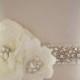 Rhinestone Crystal Silk Flower Bridal Belt, Wedding Sash, Crystal Bridal Sash - New