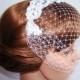 Lace Head Piece Blusher Veil - French Netting Wedding Veil - Mini Veil - Wedding Birdcage Veil