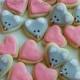Mice cookies and Hearts Valentine MINI Cookies - 2 dozen - New