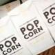 Rustic Popcorn Bag KIT  - Custom Names and Date - 25 Popcorn Bags plus Tape Roll - New