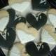 Wedding Cookies - Bride and Groom Heart cookies - 1 dozen - New