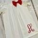 Girls Monogrammed Dress - Girls Christmas dress - Flower Girl Dress - White christening gown - Birthday dress - 1st Birthday dress