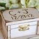 Petite Rustic Wedding Ring Box Keepsake or Ring Bearer Box- Personalized Comes WIth Burlap Pillow