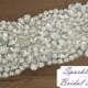 Rhinestone Bridal Sash, Rhinestone and Crystal Wedding Belt, Rhinestone Pearls Satin Sash, Jeweled Beaded Sash, Bridal Accessories - Morgan