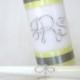 Wire Monogram Unity Candle Set, Initial Letters Yellow & Grey Ribbon shown, Personalized