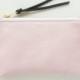 Small Pale Pink Leather Zipper Clutch, Zip Pouch, Zip Wallet, Small Cosmetic Pouch, Everyday Clutch, Wedding Clutch