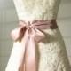 Bridal Sash - Romantic Luxe Satin Ribbon Sash - Wedding Sashes - Soft Rose - Bridal Belt