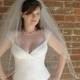 Wedding veil - 30x36 wedding veil - 2 layers with tiny satin ribbon