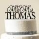 Custom Wedding Cake Topper - Personalized Monogram Cake Topper - Mr and Mrs - Cake Decor - Bride and Groom
