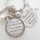 Step Mother Gift Step Mom Charm Necklace  Personalized Wedding Keychain Thank you for loving me as your own Wedding Quote Blended Family