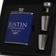 Personalized Navy Blue Groomsmen Flask Gift Sets