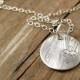 Personalized Necklace - Silver Wood Grain Necklace - Faux Bois Jewelry - Woodland Wedding Jewelry