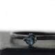 London Blue Ring, Minimalist Engagement Ring, Black Silver Ring, Oxidized Ring, Blue Topaz Ring