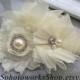 The Pure Ivory Headband - Baby Girl Wedding & Christening Pure Ivory Flower Hair Bow - Little  Girl's First CommunionHeadband