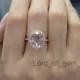 14K Rose Gold 10x12mm Oval Cut 5ctw Pink Morganite Ring  Pave Diamonds Engagement Ring Wedding Ring