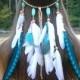 Turquoise Princess - Feather headband, native american, indian headband, hippie headband, bohemian headband, wedding veil, feather veil