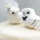 SALE! Snowy Owl Cake Topper in Winter White: Rustic Bride and Groom Love Bird Wedding Cake Topper