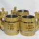 5 Wooden personalized Beer mugs , 0,8 l (27oz) , natural wood, stainless steel inside,groomsmen gift