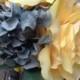 Silk flower wedding bouquet. Silk bouquet. Bridal bouquet. YOUR COLORS. Yellow and gray wedding. Yellow roses. White roses. Yellow and grey.