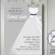 Silver Wedding Dress Bridal Shower Invitation (Printable Digital File)