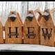 Wooden Beer Tote  Personalized  Beer Carrier - Six Pack Home Brew Caddy - Men's Valentine gift - Man cave Groomsmen Gift