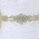 MARIANNE - Vintage Inspired Bridal Beaded Belt, Wedding Rhinestone Sash, Bridal Crystal Belts, Champagne Bead Sashes