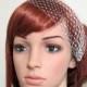 Petite Bandeau Veil Mini French Net Bridesmaids Hair Bridal Accessory Many Colors, JB0038
