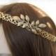 Bridal Headband, Gold Hair Piece, Great Gatsby Headband, Greek Goddess Headband ,Boho Halo, Wedding Hair Accessories