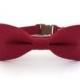 Burgundy Dog Cat Bow Tie Collar