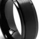 Tungsten wedding band  " FREE ENGRAVING ", MMTR083 8mm, Black tungsten ring, Tungsten Carbide engagement ring