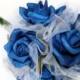 1 Blue Rose Bouquet Bouquet - Artificial Flowers, Silk Flowers