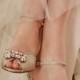 Sample Sale White Gold Glitter Finish Rhinestone Wedding Shoes, Crystal Bridal Shoes, Art Deco Shoes - New