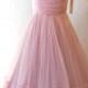 Sleeveless Bateau Neck Pink Chiffon Overlay Bridesmaid Dress