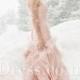 Beautiful Blush Strapless Ruched Mermaid Organza Winter Wedding Dress