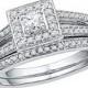 1/2 CT. T.W. Round Diamond Prong Set Bridal Ring in 10K White Gold (I2-HI)
