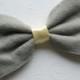 Dog Costume doggie Bow Tie Collar Attachment Pet Outfit GREY YELLOW gray bowtie formal wear Clothing wedding birthday - Small or Large